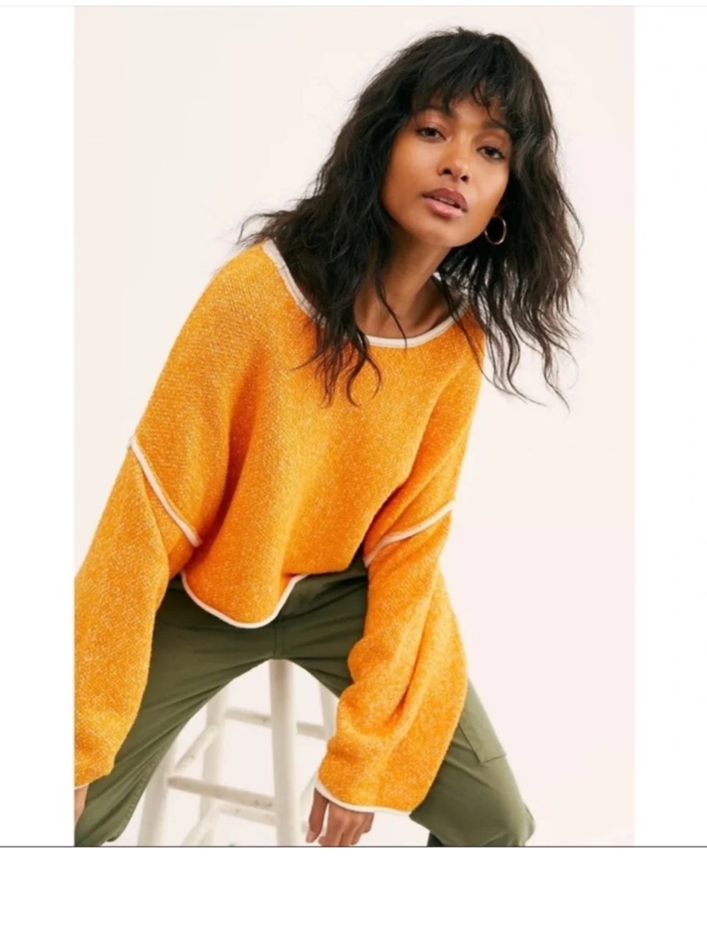 Free People Bardot Cropped Sweater